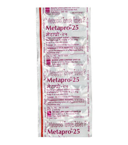 Metapro 25mg Tablet 10'S