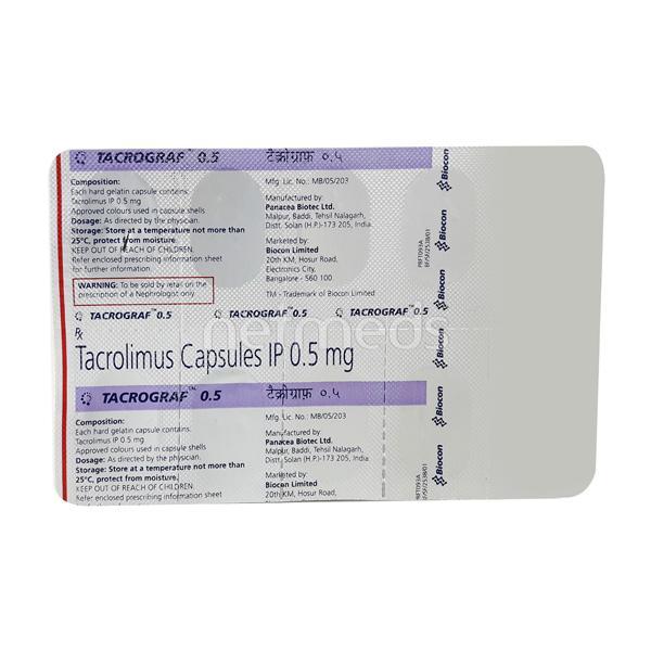 Tacrograf 0.5mg Capsule 10'S