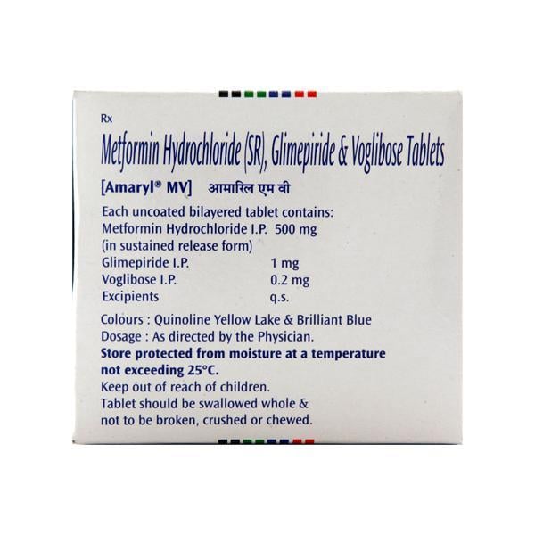 Amaryl MV 1mg Tablet 15'S