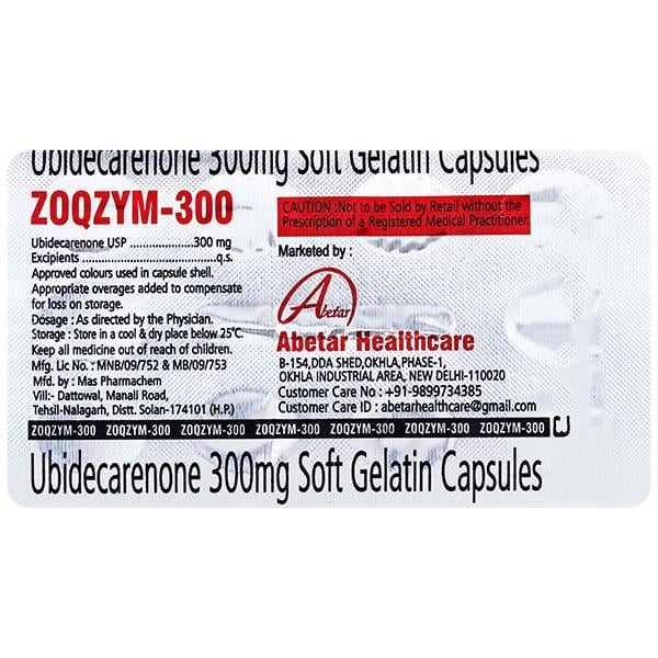 ZOQZYM 300 Softgel capsule 10's - Global Surgicals
