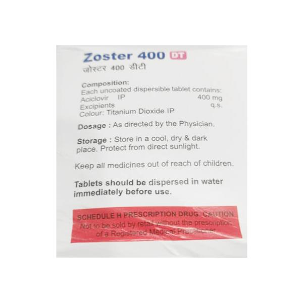 Zoster 400 DT Tablet 10'S - Global Surgicals