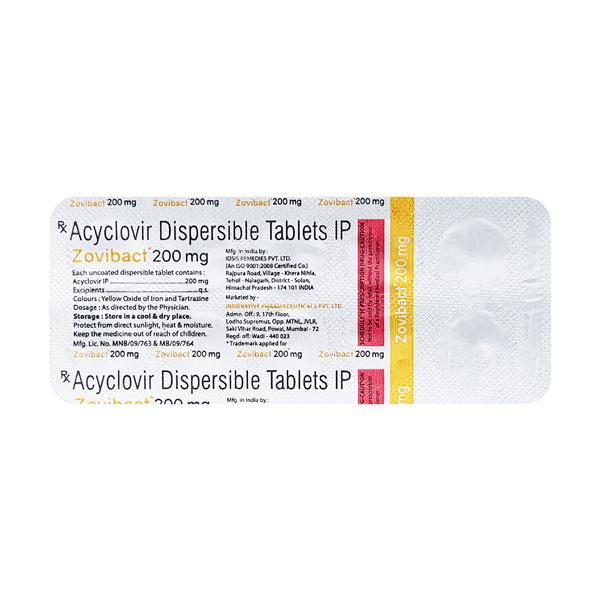 ZOVIBACT 200 Tablet 10's - Global Surgicals
