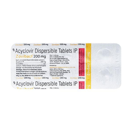 ZOVIBACT 200 Tablet 10's - Global Surgicals