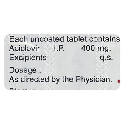Zovir 400mg Tablet 10'S - Global Surgicals