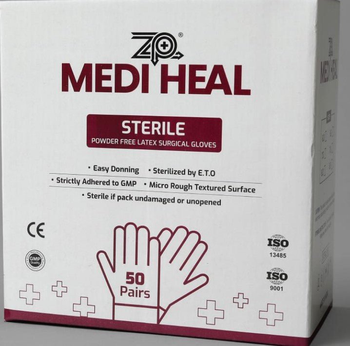 zp Mediheal Sterile Powder Free Latex Surgical Gloves - Global Surgicals