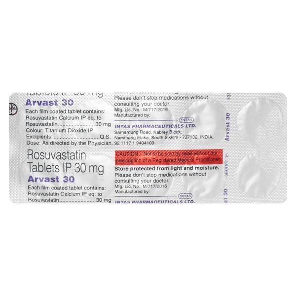 Arvast 30mg Tablet 10'S