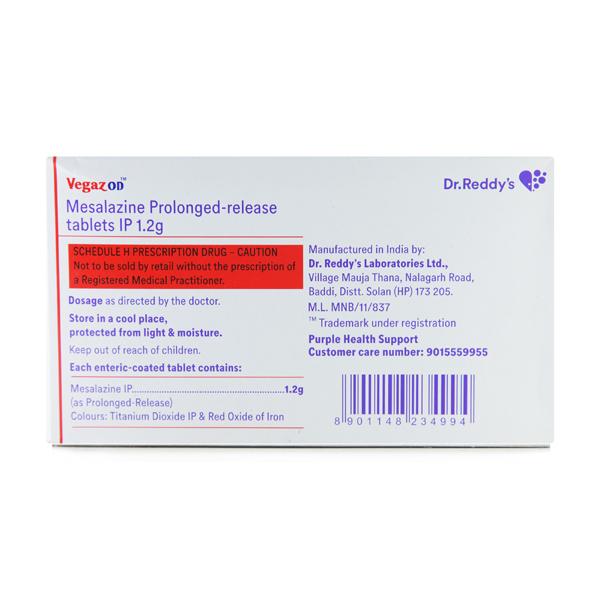 Vegaz OD 1.2gm Tablet 10'S