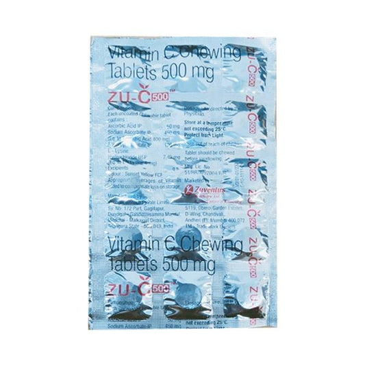 ZU C 500 Chewable Tablet 15's - Global Surgicals