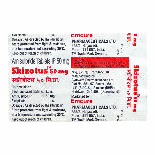 Skizotus 50mg Tablet 10'S